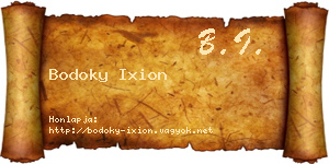Bodoky Ixion névjegykártya